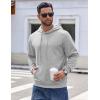 COOFANDY Men’s Hoodie Long Sleeve Hooded Pullover Casual Fashion Sweatshirts Drawstring Gym Hooded with Kanga Pocket(Light Grey)