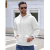 COOFANDY Men’s Hoodie Long Sleeve Hooded Pullover Casual Fashion Sweatshirts Drawstring Gym Hooded with Kanga Pocket(White)