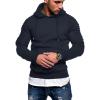 COOFANDY Mens Hoodie Sweatshirts Casual Drawstring Hoodies Fashion Hooded Collar Athletic Pullover with Pocket(Navy Blue)