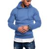 COOFANDY Mens Hoodie Sweatshirts Casual Drawstring Hoodies Fashion Hooded Collar Athletic Pullover with Pocket(Sky Blue)