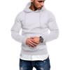 COOFANDY Mens Hoodie Sweatshirts Casual Drawstring Hoodies Fashion Hooded Collar Athletic Pullover with Pocket(White)