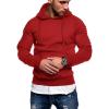COOFANDY Mens Hoodie Sweatshirts Casual Drawstring Hoodies Fashion Hooded Collar Athletic Pullover with Pocket(Wine Red)