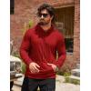 COOFANDY Mens Hoodie Sweatshirts Casual Drawstring Hoodies Fashion Hooded Collar Athletic Pullover with Pocket(Wine Red)
