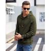 COOFANDY Mens Hoodies Pullover Casaul Long Sleeve Drawstring Waffle Knit Hooded Sweatshirt with Kanga Pocket(Army Green)