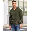 COOFANDY Mens Hoodies Pullover Casaul Long Sleeve Drawstring Waffle Knit Hooded Sweatshirt with Kanga Pocket(Army Green)