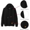 COOFANDY Mens Hoodies Pullover Casaul Long Sleeve Drawstring Waffle Knit Hooded Sweatshirt with Kanga Pocket(Black)