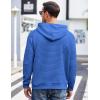 COOFANDY Mens Hoodies Pullover Casaul Long Sleeve Drawstring Waffle Knit Hooded Sweatshirt with Kanga Pocket(Blue One)