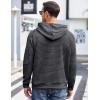 COOFANDY Mens Hoodies Pullover Casaul Long Sleeve Drawstring Waffle Knit Hooded Sweatshirt with Kanga Pocket(Dark Grey)