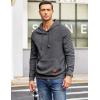 COOFANDY Mens Hoodies Pullover Casaul Long Sleeve Drawstring Waffle Knit Hooded Sweatshirt with Kanga Pocket(Dark Grey)