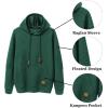 COOFANDY Mens Hoodies Pullover Casaul Long Sleeve Drawstring Waffle Knit Hooded Sweatshirt with Kanga Pocket(Green)