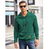 COOFANDY Mens Hoodies Pullover Casaul Long Sleeve Drawstring Waffle Knit Hooded Sweatshirt with Kanga Pocket(Green)