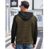 COOFANDY Mens Hoodies Pullover Casaul Long Sleeve Drawstring Waffle Knit Hooded Sweatshirt with Kanga Pocket(Green&black)