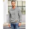 COOFANDY Mens Hoodies Pullover Casaul Long Sleeve Drawstring Waffle Knit Hooded Sweatshirt with Kanga Pocket(Grey)