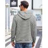 COOFANDY Mens Hoodies Pullover Casaul Long Sleeve Drawstring Waffle Knit Hooded Sweatshirt with Kanga Pocket(Grey)