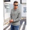 COOFANDY Mens Hoodies Pullover Casaul Long Sleeve Drawstring Waffle Knit Hooded Sweatshirt with Kanga Pocket(Grey)