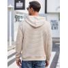COOFANDY Mens Hoodies Pullover Casaul Long Sleeve Drawstring Waffle Knit Hooded Sweatshirt with Kanga Pocket(Light Khaki)