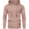 COOFANDY Mens Hoodies Pullover Casaul Long Sleeve Drawstring Waffle Knit Hooded Sweatshirt with Kanga Pocket(Light Pink)