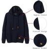 COOFANDY Mens Hoodies Pullover Casaul Long Sleeve Drawstring Waffle Knit Hooded Sweatshirt with Kanga Pocket(Navy Blue)