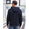 COOFANDY Mens Hoodies Pullover Casaul Long Sleeve Drawstring Waffle Knit Hooded Sweatshirt with Kanga Pocket(Navy Blue)