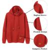 COOFANDY Mens Hoodies Pullover Casaul Long Sleeve Drawstring Waffle Knit Hooded Sweatshirt with Kanga Pocket(Red)