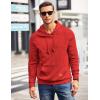 COOFANDY Mens Hoodies Pullover Casaul Long Sleeve Drawstring Waffle Knit Hooded Sweatshirt with Kanga Pocket(Red)