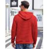 COOFANDY Mens Hoodies Pullover Casaul Long Sleeve Drawstring Waffle Knit Hooded Sweatshirt with Kanga Pocket(Red)