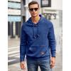 COOFANDY Mens Hoodies Pullover Casaul Long Sleeve Drawstring Waffle Knit Hooded Sweatshirt with Kanga Pocket(Royal Blue)