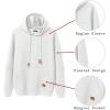 COOFANDY Mens Hoodies Pullover Casaul Long Sleeve Drawstring Waffle Knit Hooded Sweatshirt with Kanga Pocket(White)