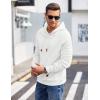 COOFANDY Mens Hoodies Pullover Casaul Long Sleeve Drawstring Waffle Knit Hooded Sweatshirt with Kanga Pocket(White)