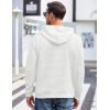 COOFANDY Mens Hoodies Pullover Casaul Long Sleeve Drawstring Waffle Knit Hooded Sweatshirt with Kanga Pocket(White)