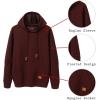 COOFANDY Mens Hoodies Pullover Casaul Long Sleeve Drawstring Waffle Knit Hooded Sweatshirt with Kanga Pocket(Wine Red)