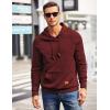 COOFANDY Mens Hoodies Pullover Casaul Long Sleeve Drawstring Waffle Knit Hooded Sweatshirt with Kanga Pocket(Wine Red)