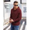COOFANDY Mens Hoodies Pullover Casaul Long Sleeve Drawstring Waffle Knit Hooded Sweatshirt with Kanga Pocket(Wine Red)