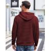 COOFANDY Mens Hoodies Pullover Casaul Long Sleeve Drawstring Waffle Knit Hooded Sweatshirt with Kanga Pocket(Wine Red)