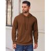 COOFANDY Mens Hoodies Pullover Long Sleeve Casual Fashion Sweatshirts Drawstring Gym Hooded Shirt with Kanga Pocket(Brown)