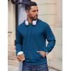 COOFANDY Mens Hoodies Pullover Long Sleeve Casual Fashion Sweatshirts Drawstring Gym Hooded Shirt with Kanga Pocket(Deep Blue)