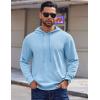 COOFANDY Mens Hoodies Pullover Long Sleeve Casual Fashion Sweatshirts Drawstring Gym Hooded Shirt with Kanga Pocket(Light Blue)
