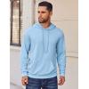 COOFANDY Mens Hoodies Pullover Long Sleeve Casual Fashion Sweatshirts Drawstring Gym Hooded Shirt with Kanga Pocket(Light Blue)
