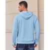 COOFANDY Mens Hoodies Pullover Long Sleeve Casual Fashion Sweatshirts Drawstring Gym Hooded Shirt with Kanga Pocket(Light Blue)