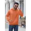 COOFANDY Mens Hoodies Pullover Long Sleeve Casual Fashion Sweatshirts Drawstring Gym Hooded Shirt with Kanga Pocket(Orange)