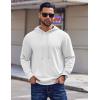 COOFANDY Mens Hoodies Pullover Long Sleeve Casual Fashion Sweatshirts Drawstring Gym Hooded Shirt with Kanga Pocket(White)