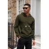 COOFANDY Mens Hoodies Sweatshirts Long Sleeve Fashion Waffle Knit Pullover Hoodie with Pocket(Army Green)