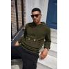 COOFANDY Mens Hoodies Sweatshirts Long Sleeve Fashion Waffle Knit Pullover Hoodie with Pocket(Army Green)