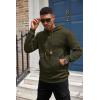 COOFANDY Mens Hoodies Sweatshirts Long Sleeve Fashion Waffle Knit Pullover Hoodie with Pocket(Army Green)