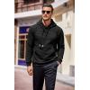 COOFANDY Mens Hoodies Sweatshirts Long Sleeve Fashion Waffle Knit Pullover Hoodie with Pocket(Black)