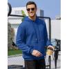 COOFANDY Mens Hoodies Sweatshirts Long Sleeve Fashion Waffle Knit Pullover Hoodie with Pocket(Blue)