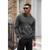 COOFANDY Mens Hoodies Sweatshirts Long Sleeve Fashion Waffle Knit Pullover Hoodie with Pocket(Dark Grey)