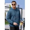 COOFANDY Mens Hoodies Sweatshirts Long Sleeve Fashion Waffle Knit Pullover Hoodie with Pocket(Deep Blue)