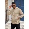 COOFANDY Mens Hoodies Sweatshirts Long Sleeve Fashion Waffle Knit Pullover Hoodie with Pocket(Khaki)