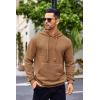COOFANDY Mens Hoodies Sweatshirts Long Sleeve Fashion Waffle Knit Pullover Hoodie with Pocket(Light Coffee)